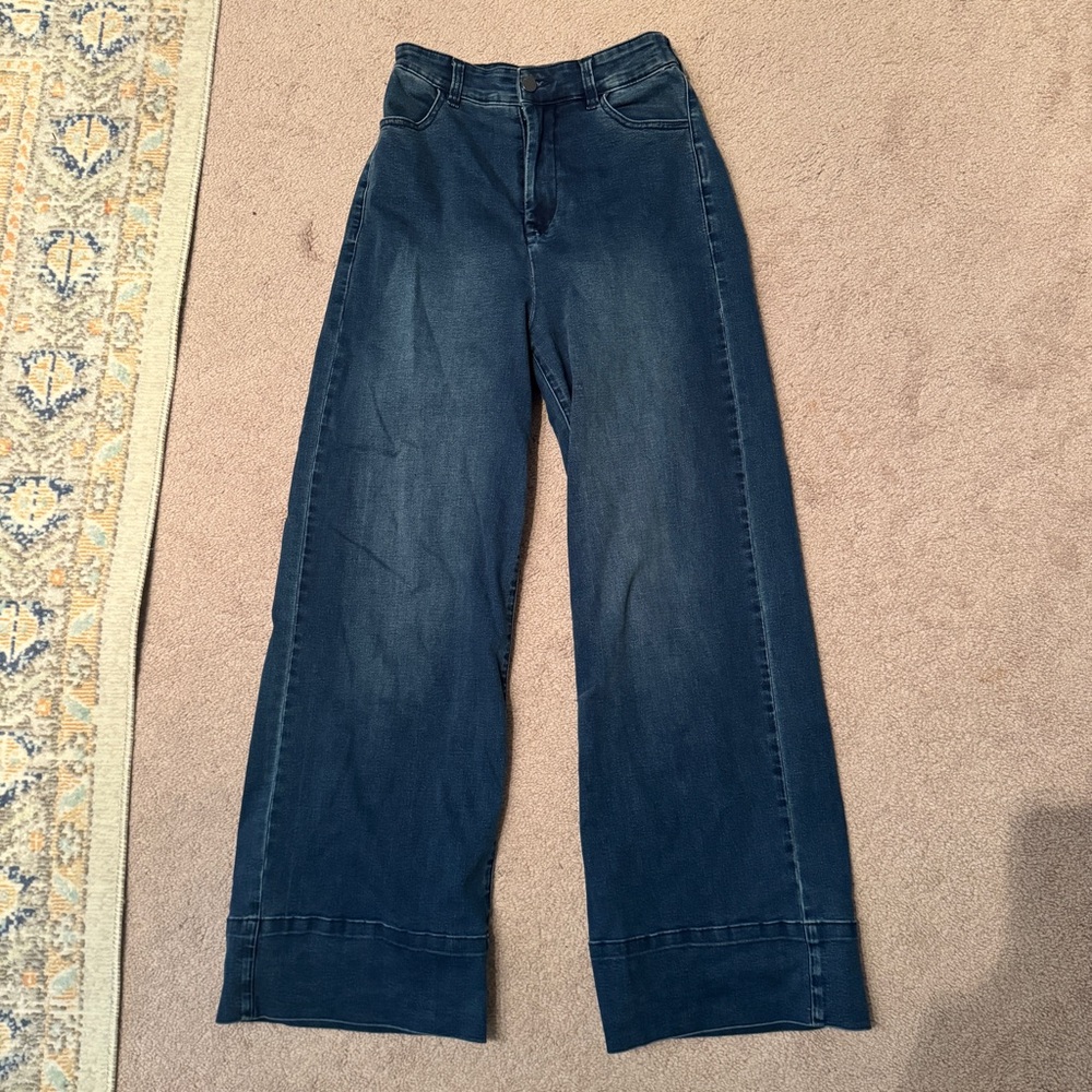Universal Standard Wide-Leg Blue Jeans